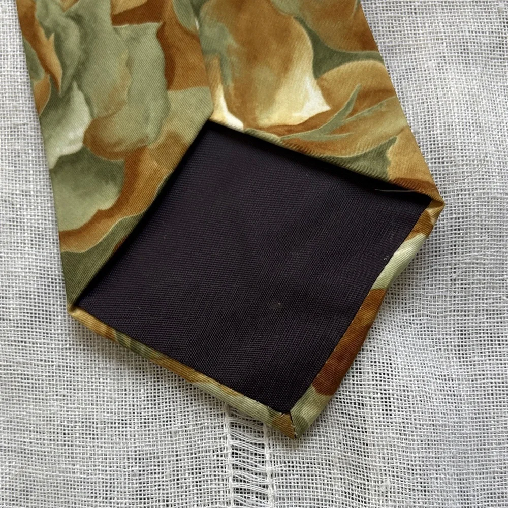 Oleg Cassini Floral Tie in Green and Brown